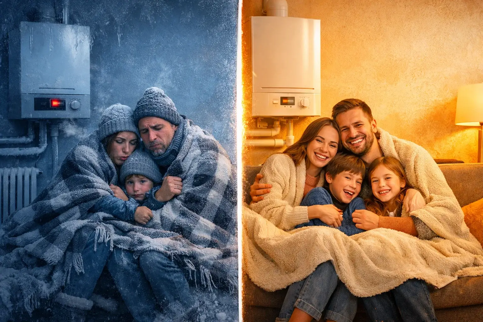 family cold home vs warm heating system comfort