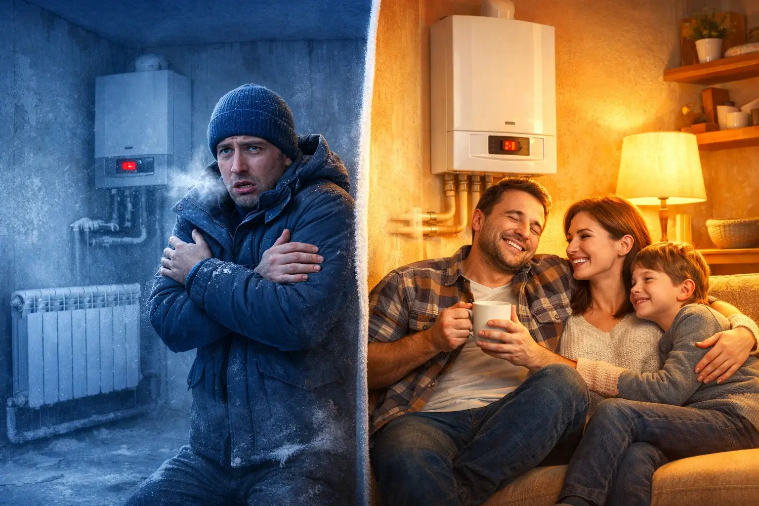 empty cold house vs warm lived home heating