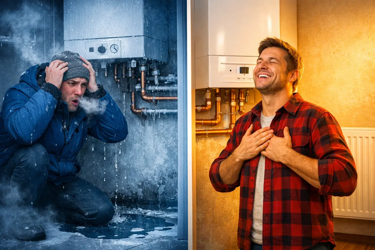 leaking boiler vs repaired dry heating system